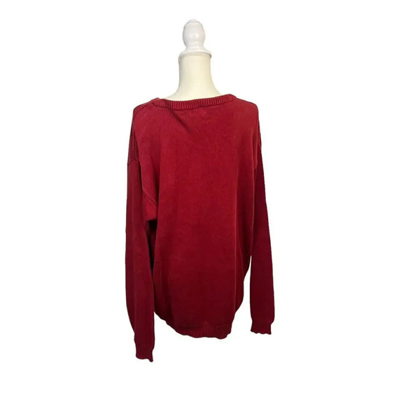 IZOD Men's Red Crew Neck Sweater 2XLT Heavy Knit Pullover Big & Tall - Picture 5 of 5